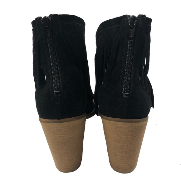 MUSSE and CLOUD Galia Fringe Peep Toe Booties - Picture 4 of 8